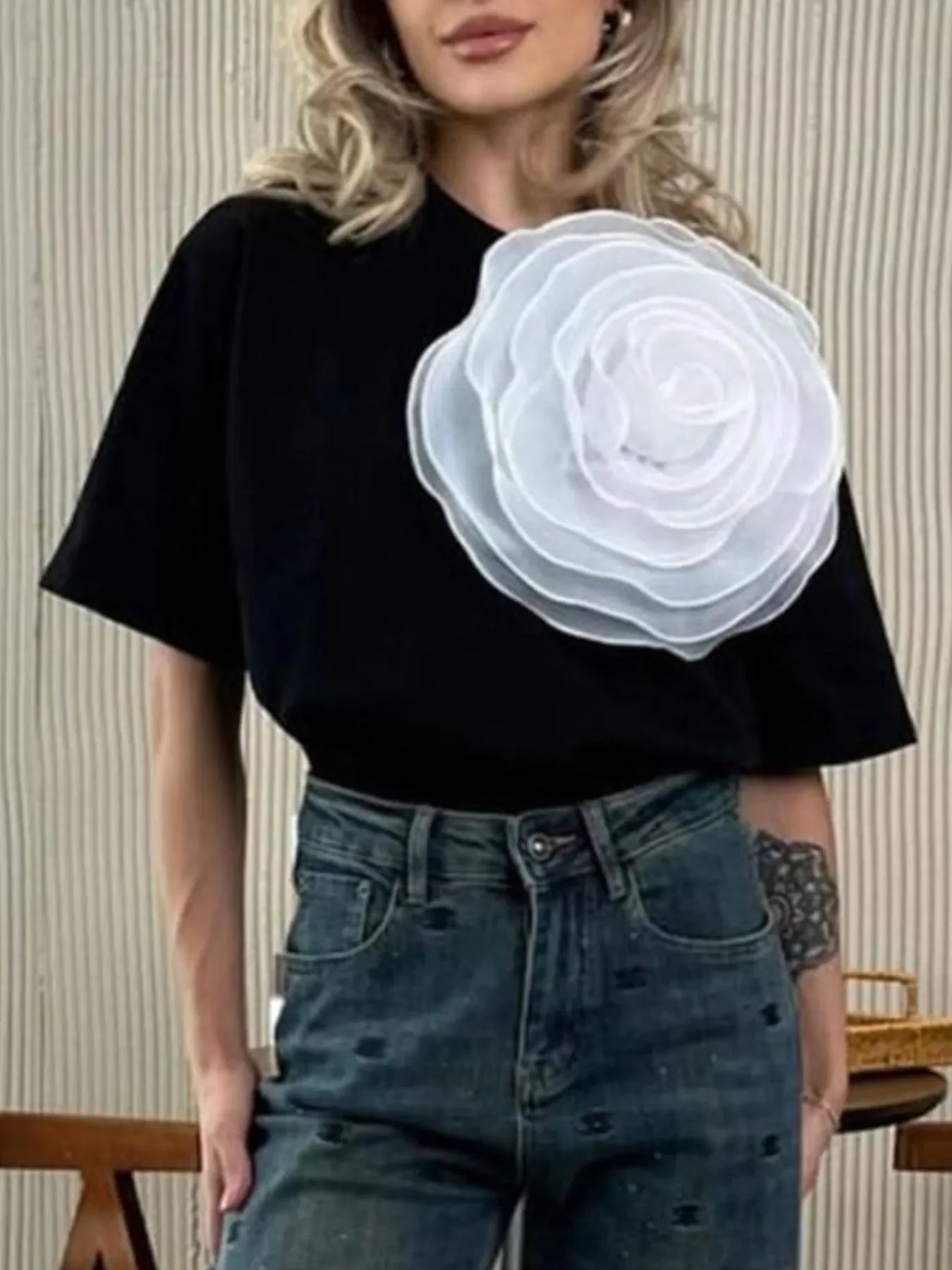 Floral Print Round Neck Short Sleeve T Shirt - Southern Shores Clothing
