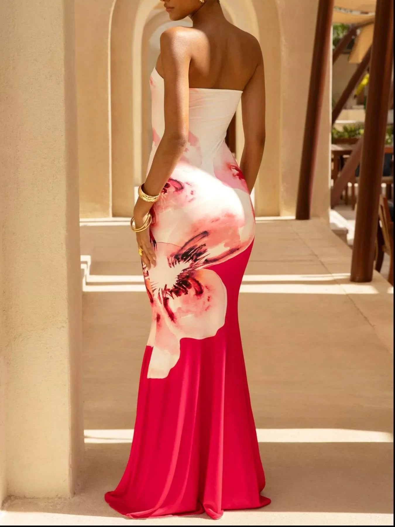 Tube Bodycon Maxi Dress With Split Silhouette - Southern Shores Clothing