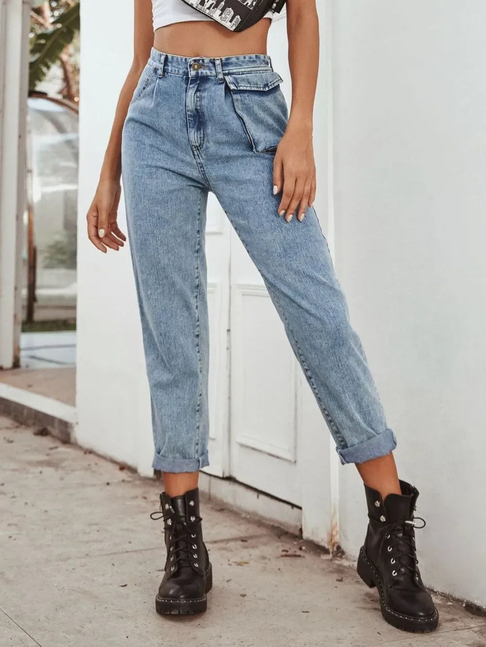 Charleston Inspired High Waist Straight Leg Jeans - Southern Shores Clothing