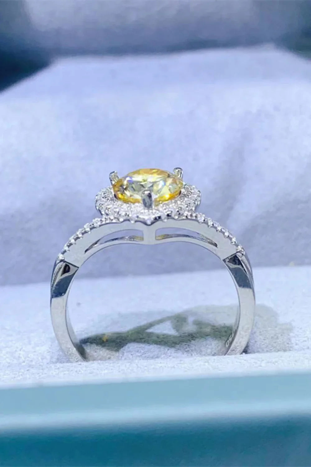 Moissanite Heart Ring Sterling Silver 1 Carat Stone - Southern Shores Clothing