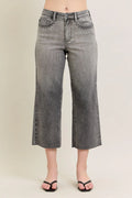 Stretch High Waisted Wide Leg Capris Jeans Plus Size Denim - Southern Shores Clothing