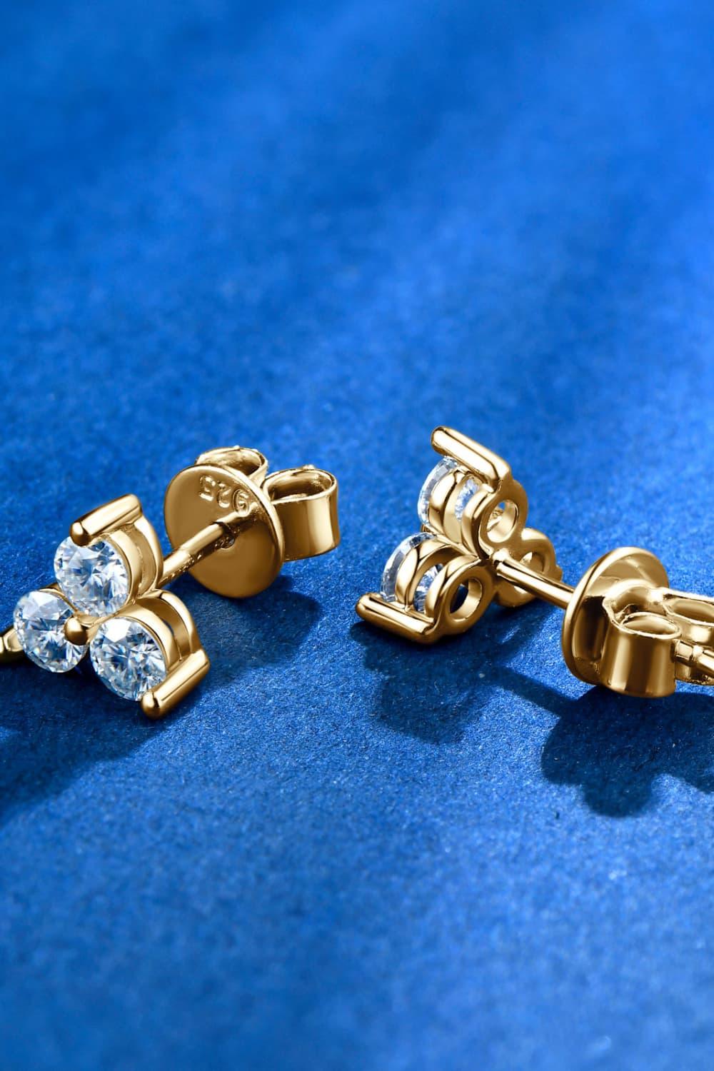Minimalist Moissanite Sterling Silver Stud Earrings - Southern Shores Clothing