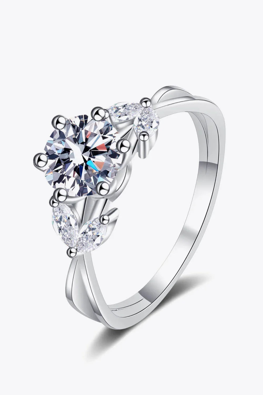 Minimalist 1 Carat Moissanite Ring In Sterling Silver - Southern Shores Clothing