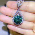 10 Carat Moissanite Teardrop Necklace In Sterling Silver - Southern Shores Clothing