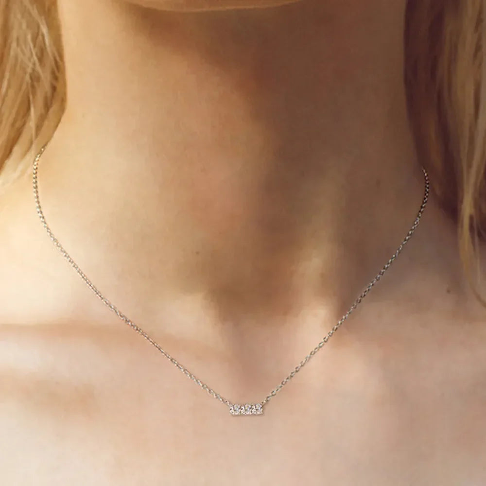 Moissanite Necklace In Sterling Silver With 18K Plating