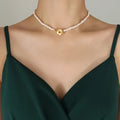 Gold Plated Titanium Pearl Necklace With Freshwater Pearls - Southern Shores Clothing