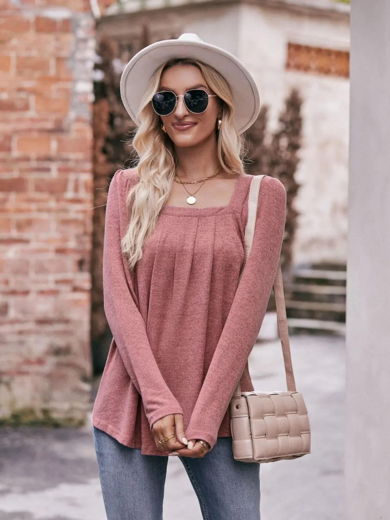 Square Neck Long Sleeve T-Shirt - Southern Shores Clothing