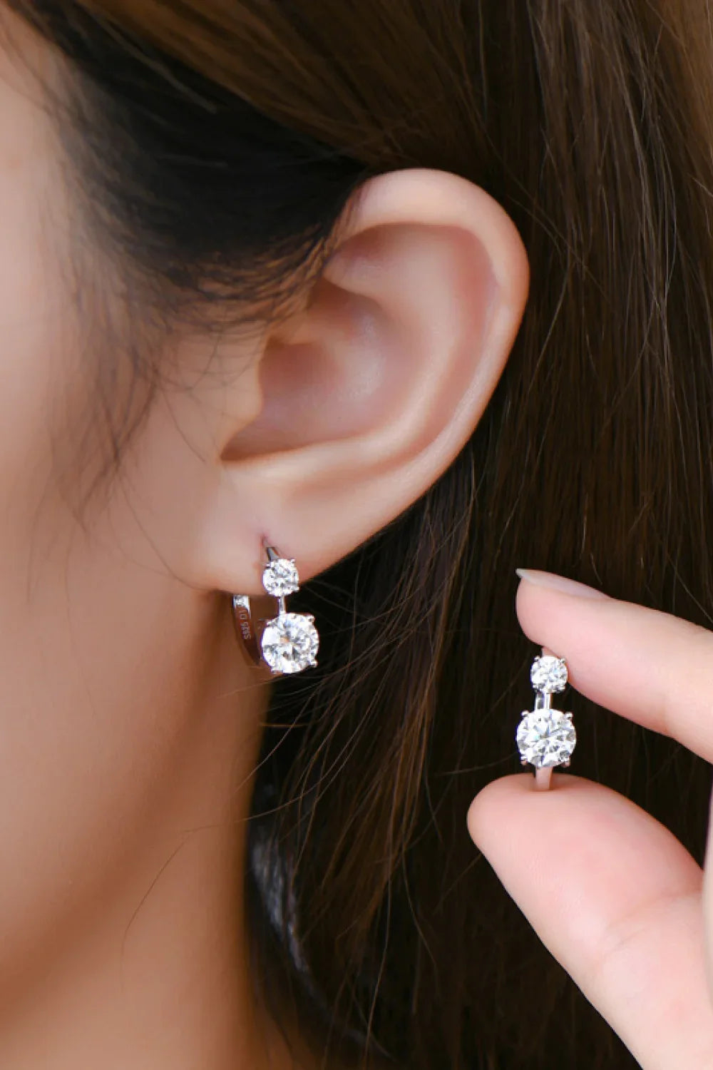1.3 Carat Moissanite Sterling Silver Earrings