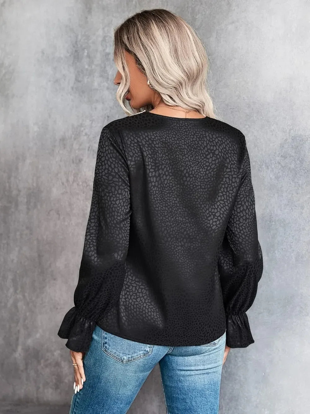 Southern Shores Clothing V-Neck Flounce Sleeve Blouse In 100% Polyester Material - Southern Shores Clothing