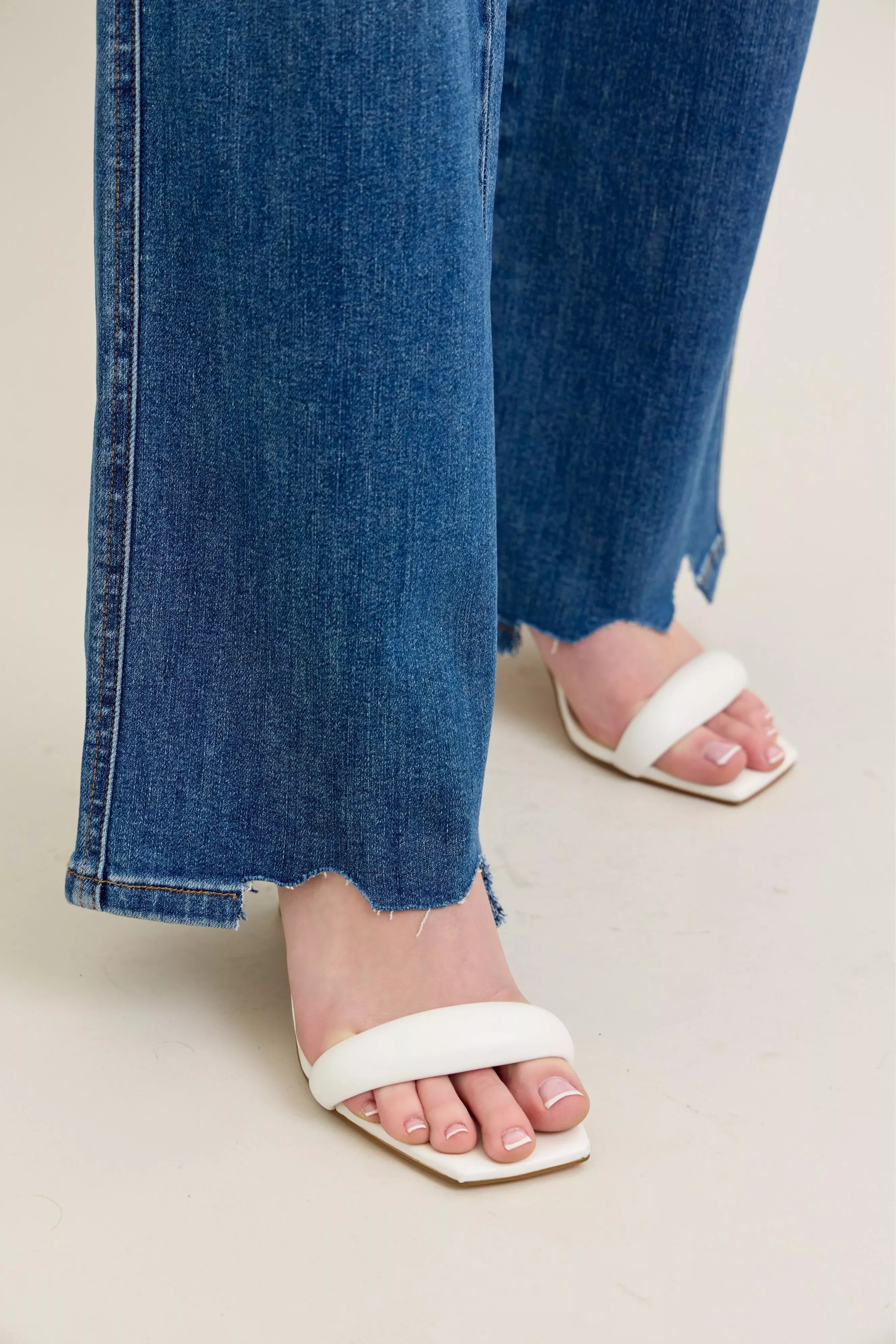 High Waist Tummy Control Wide Leg Jeans Plus Size Denim - Southern Shores Clothing