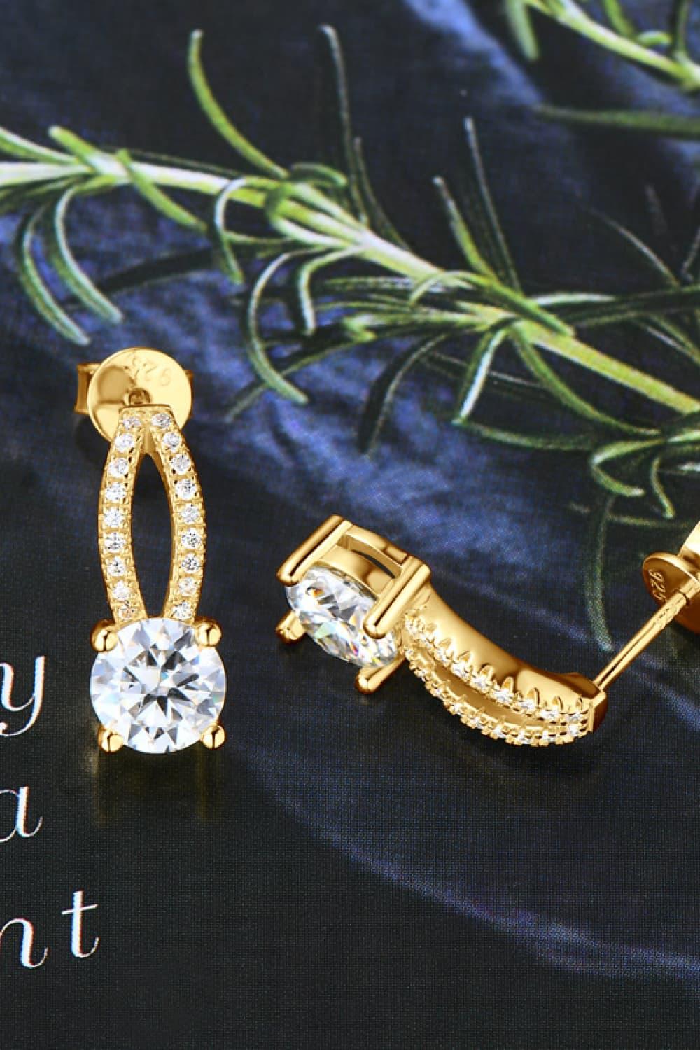1 Carat Moissanite Sterling Silver Earrings - Southern Shores Clothing