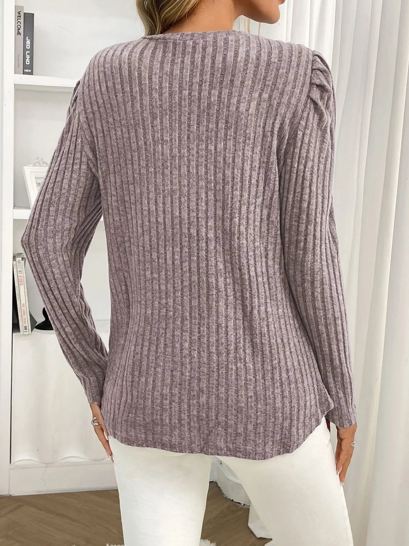Round Neck Puff Sleeve T-Shirt - Southern Shores Clothing