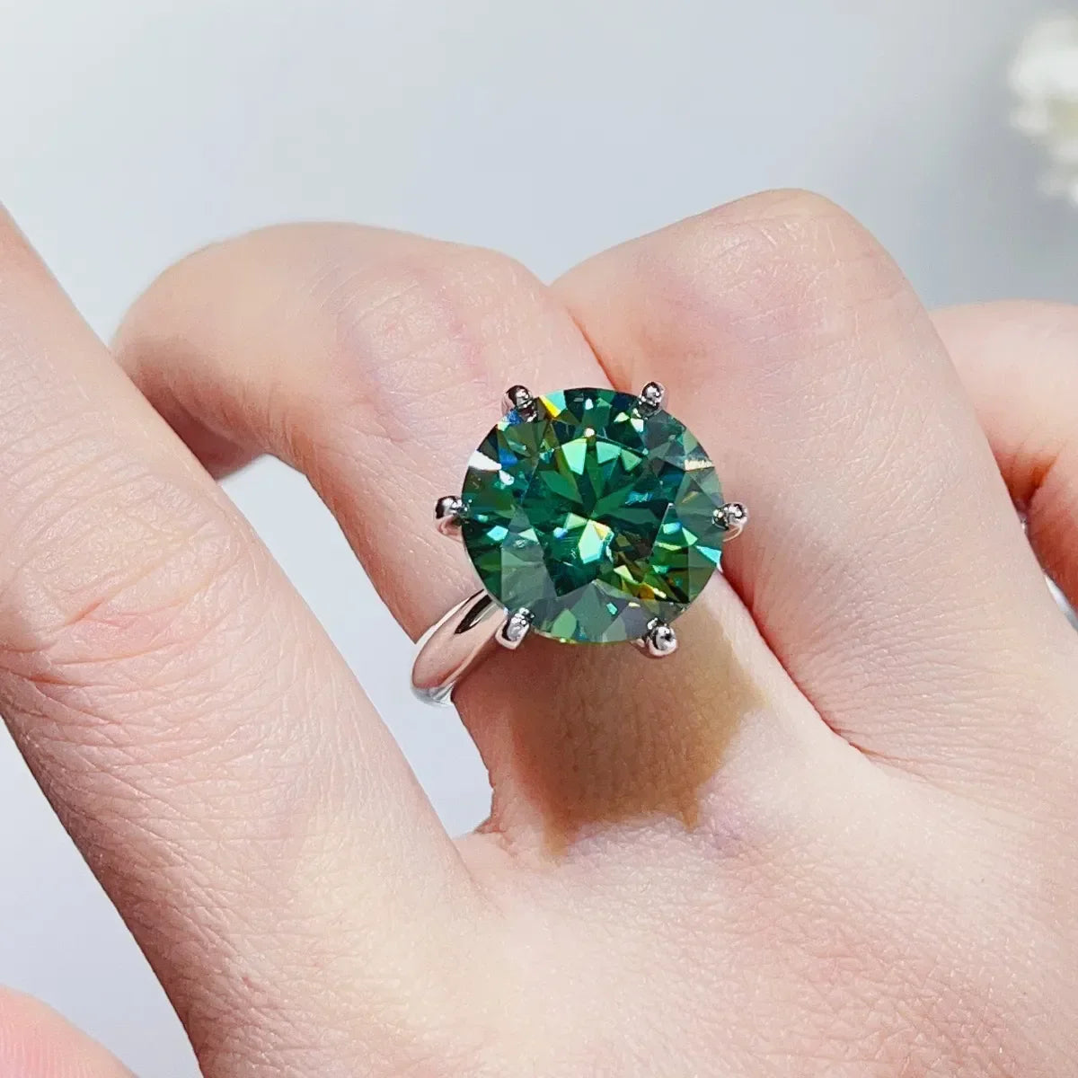 10 Carat Moissanite Sterling Silver Ring - Southern Shores Clothing