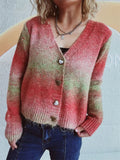 Heart Shape Button Front V-Neck Cardigan With Stretch - Southern Shores Clothing