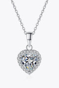 1 Carat Moissanite Heart Necklace in Sterling Silver - Southern Shores Clothing