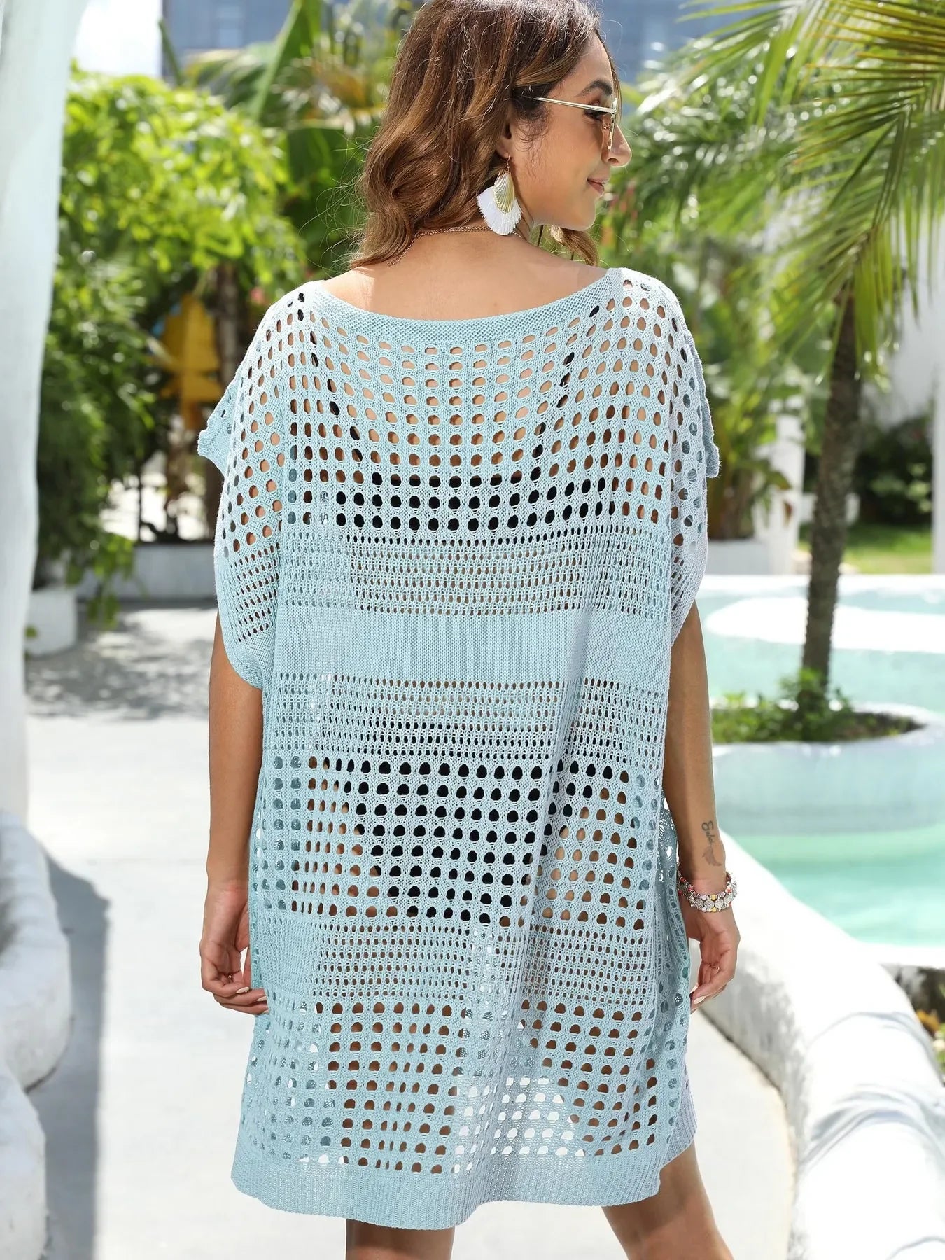 Crochet Knit Beach Cover Up Dress One Size - Southern Shores Clothing