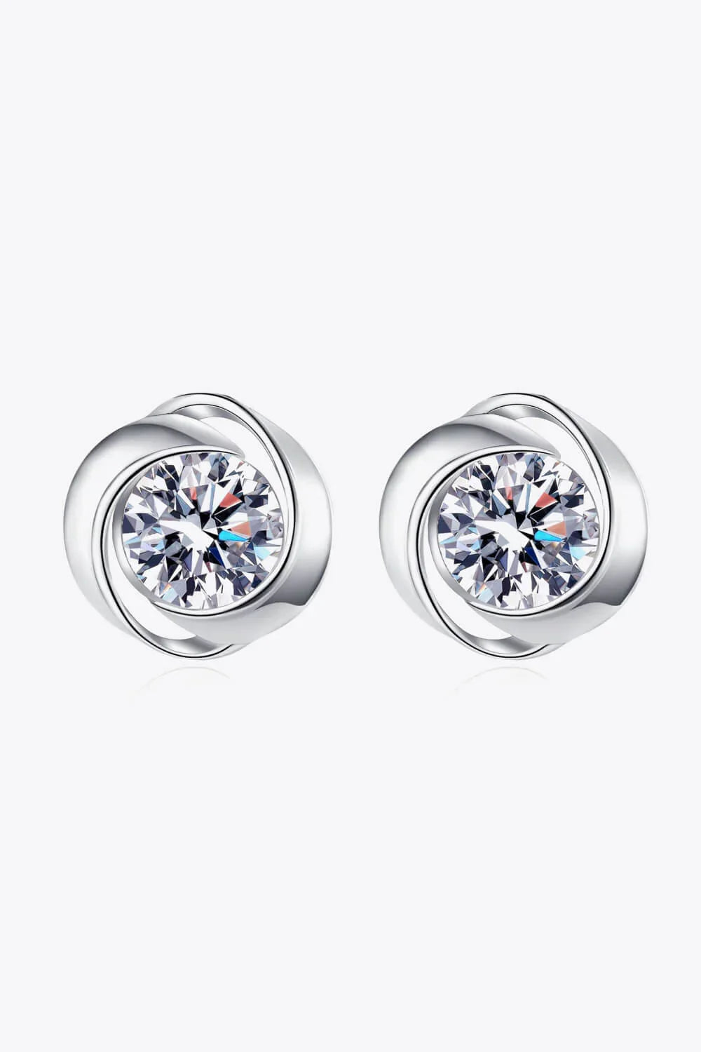 Sterling Silver Minimalist Moissanite Stud Earrings - Southern Shores Clothing