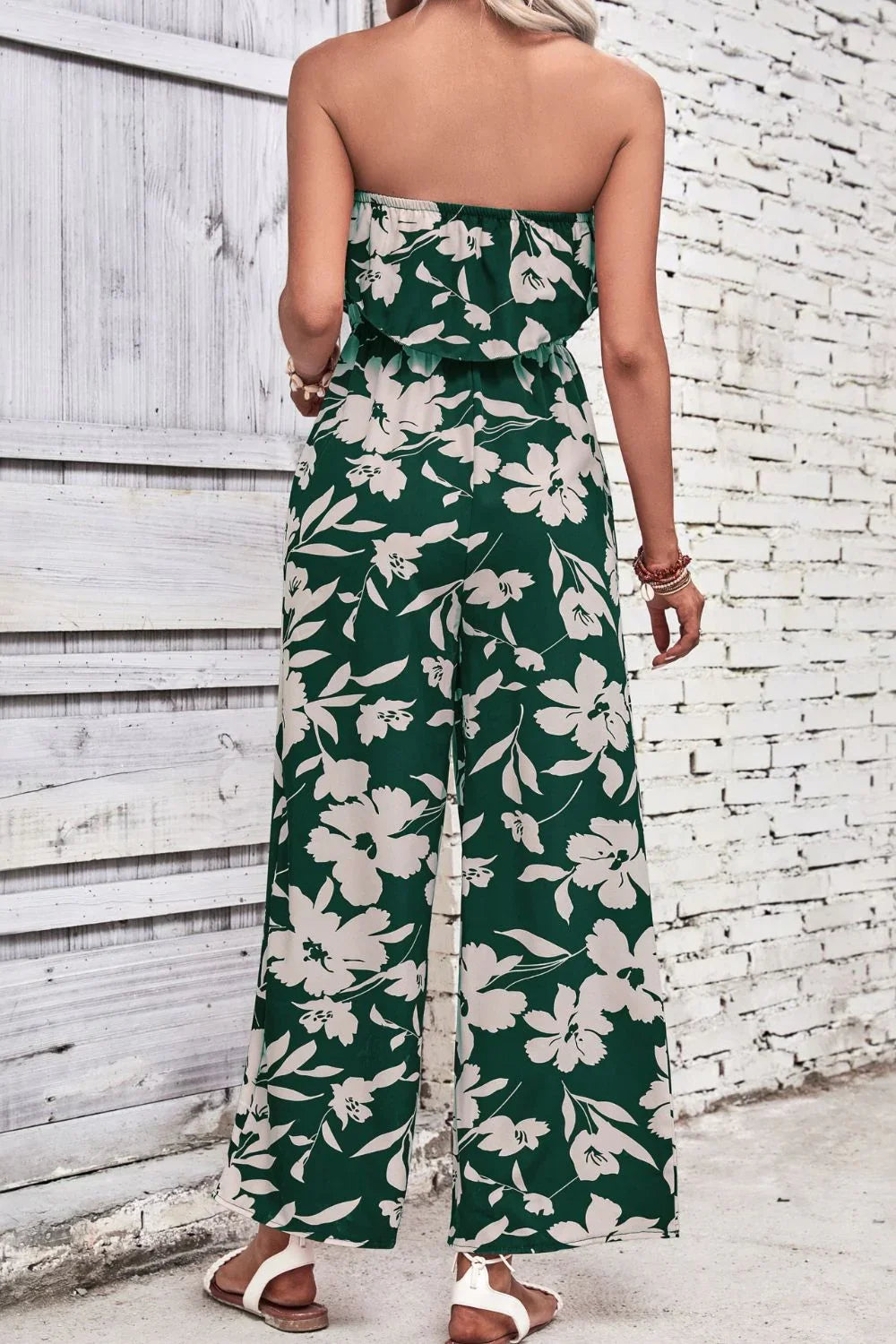 Floral Strapless Wide Leg Jumpsuit Chic Style - Southern Shores Clothing