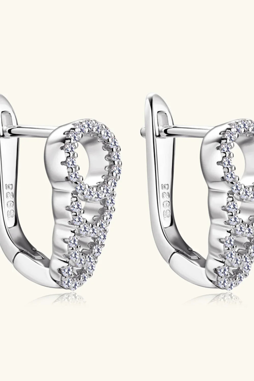 Moissanite Sterling Silver Earrings With Platinum Plating - Southern Shores Clothing