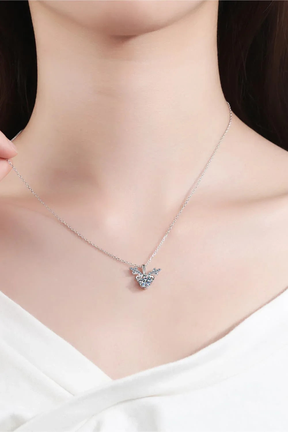 1 Carat Moissanite Sterling Silver Necklace - Southern Shores Clothing