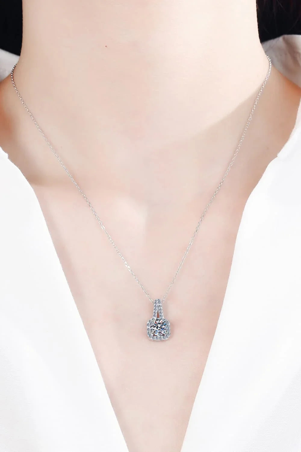 Moissanite Sterling Silver Necklace Lightweight 0.5 Ct - Southern Shores Clothing