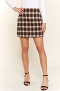 Soft Brushed Plaid Mini Skirt Lightweight - Southern Shores Clothing