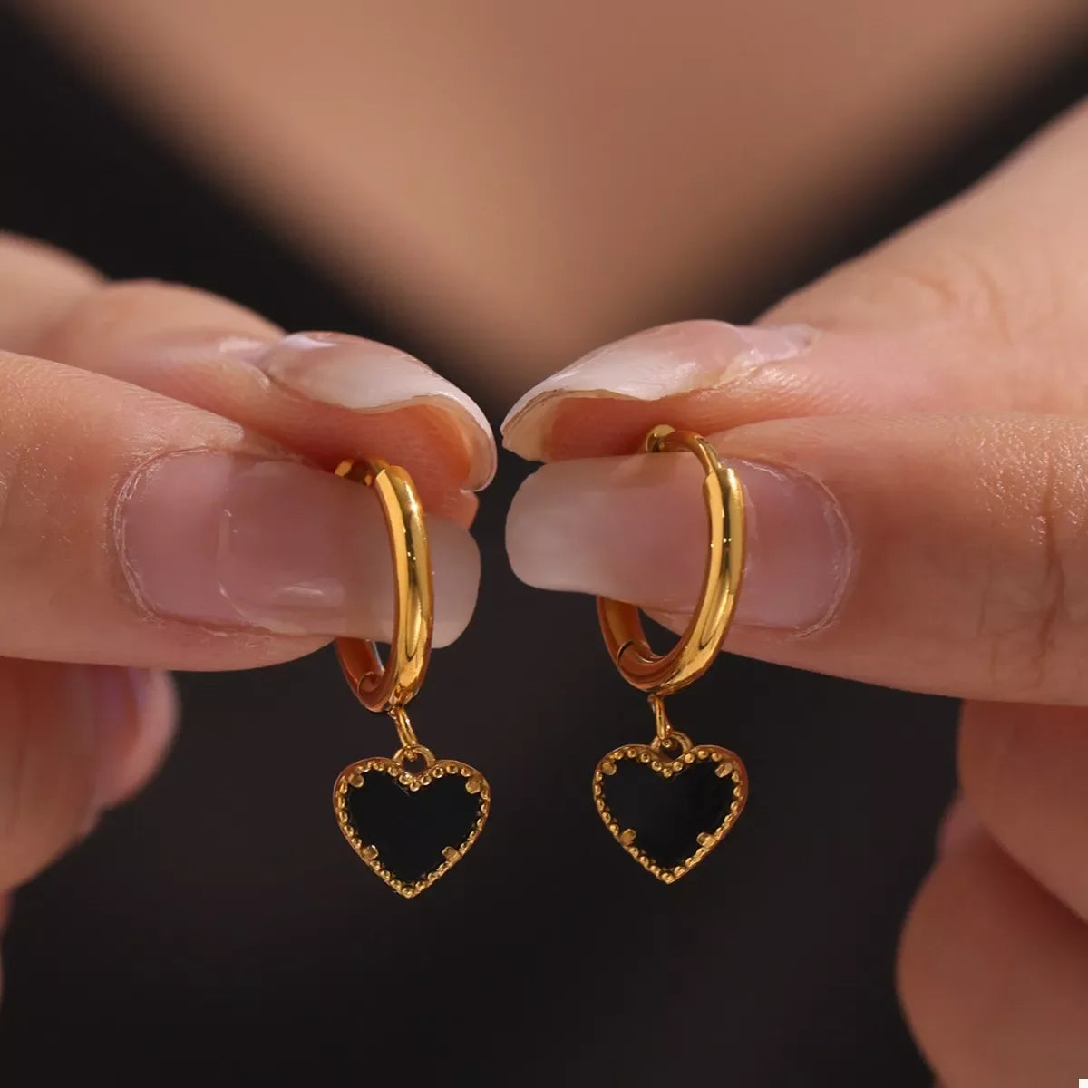 18K Gold Plated Heart Hoop Earrings With Coastal Design - Southern Shores Clothing