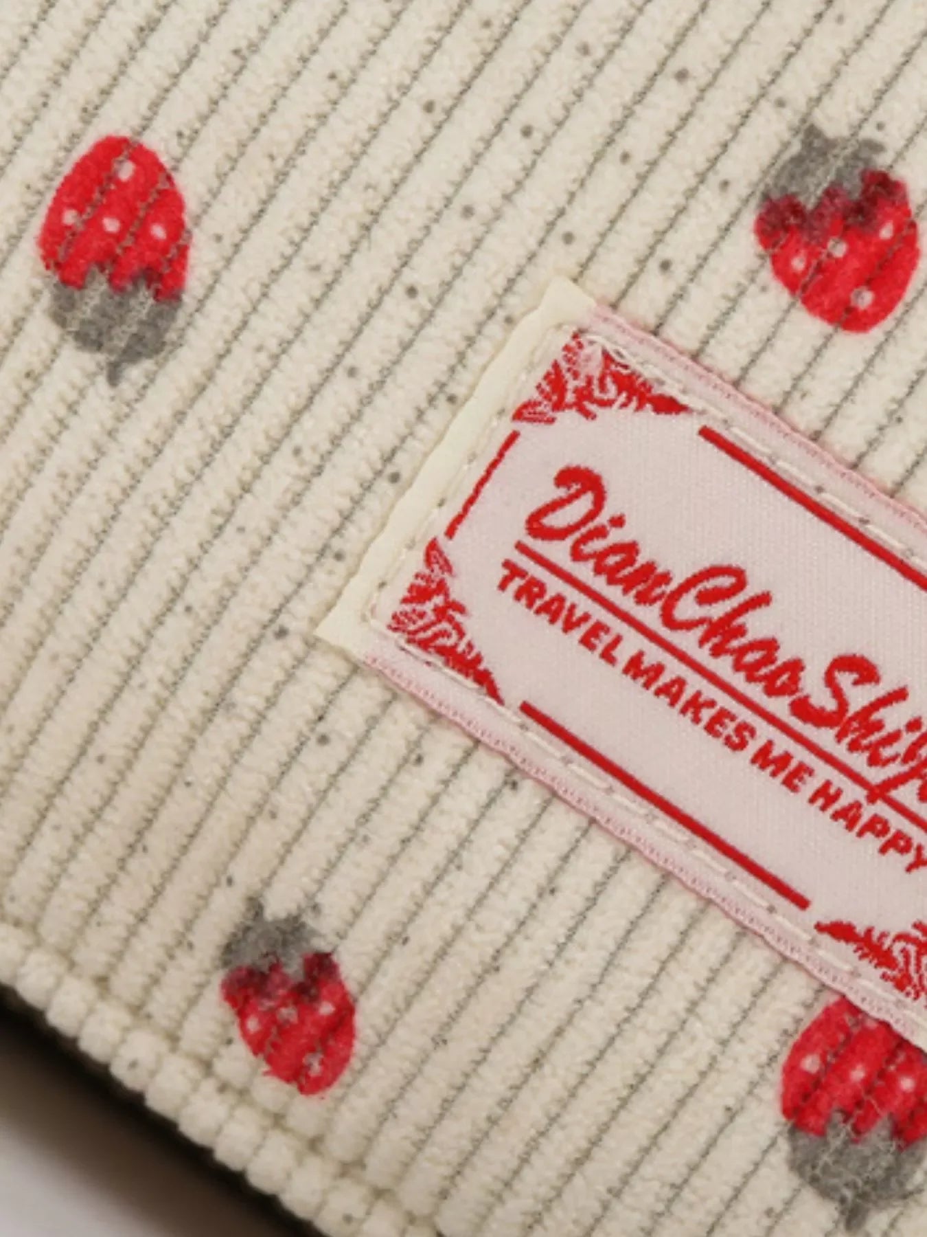 Strawberry Print Polyester Corduroy Duffel Bag - Southern Shores Clothing