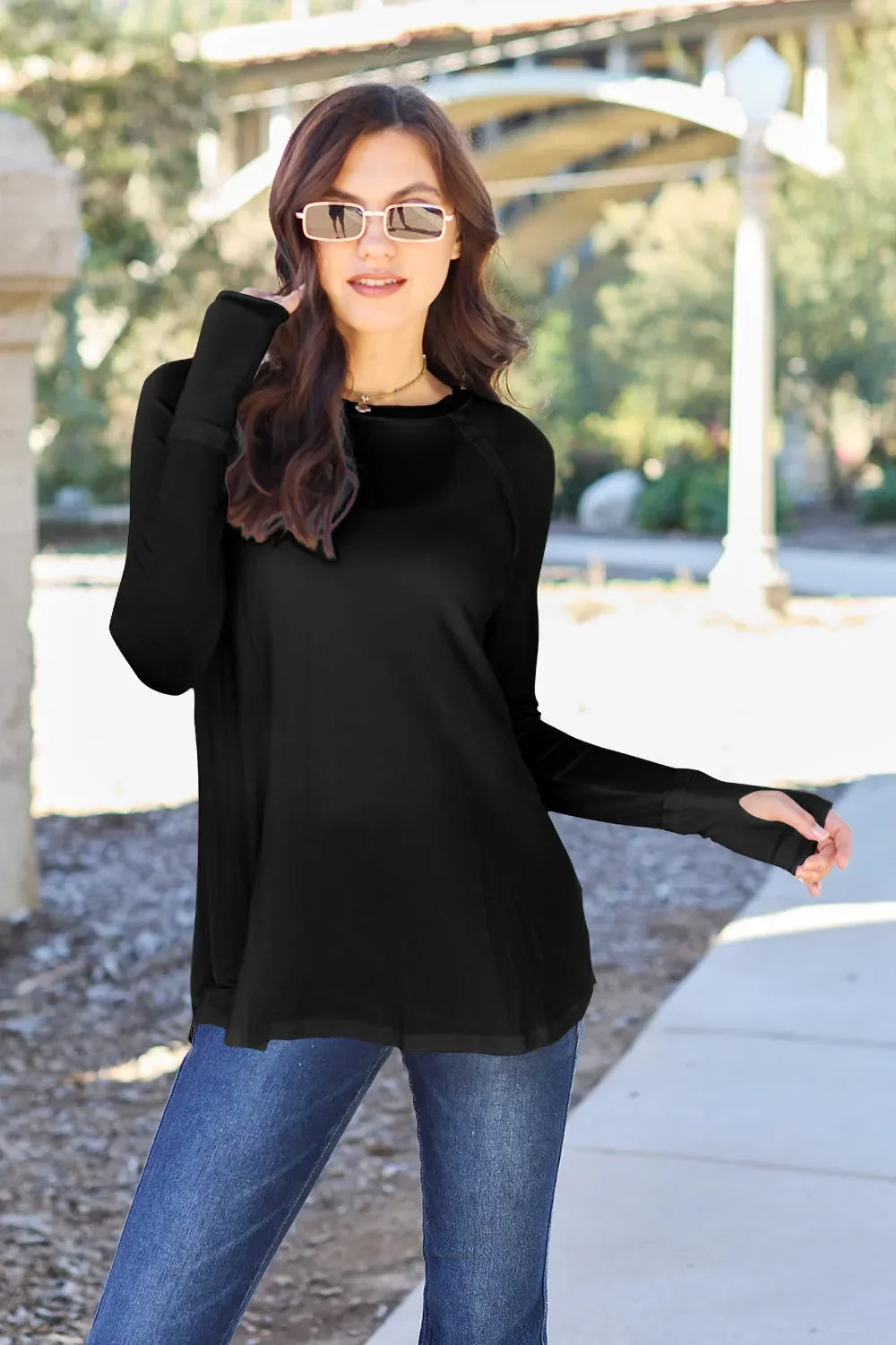 Classic Round Neck Long Sleeve T Shirt Basic - Southern Shores Clothing