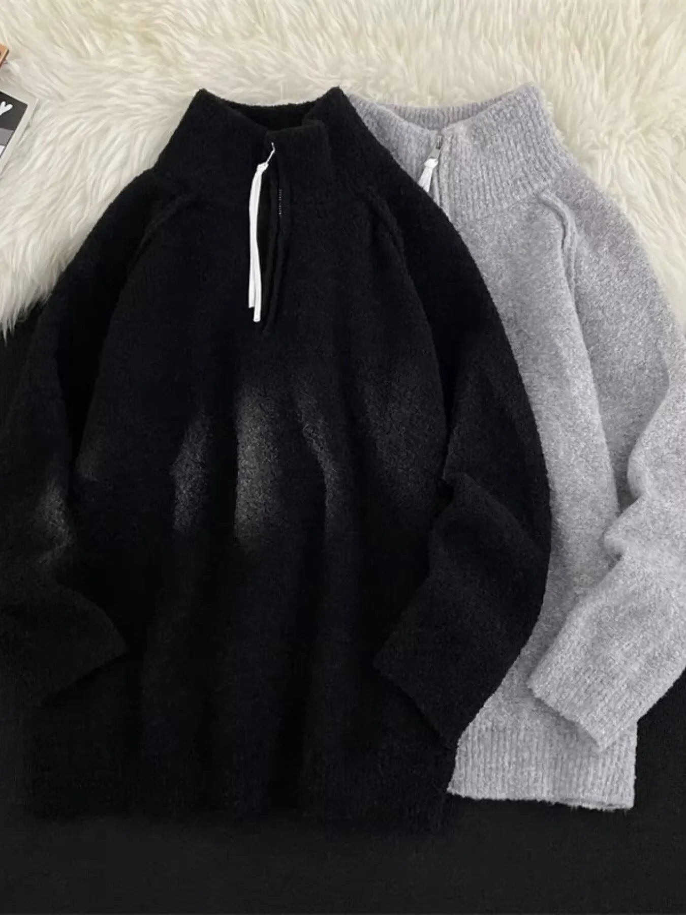 Relaxed Fit Half-Zip Stretch Sweater Soft Knit - Southern Shores Clothing