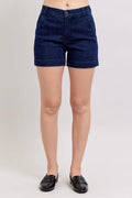 Plus Size High Waist Denim Shorts With Pockets - Southern Shores Clothing