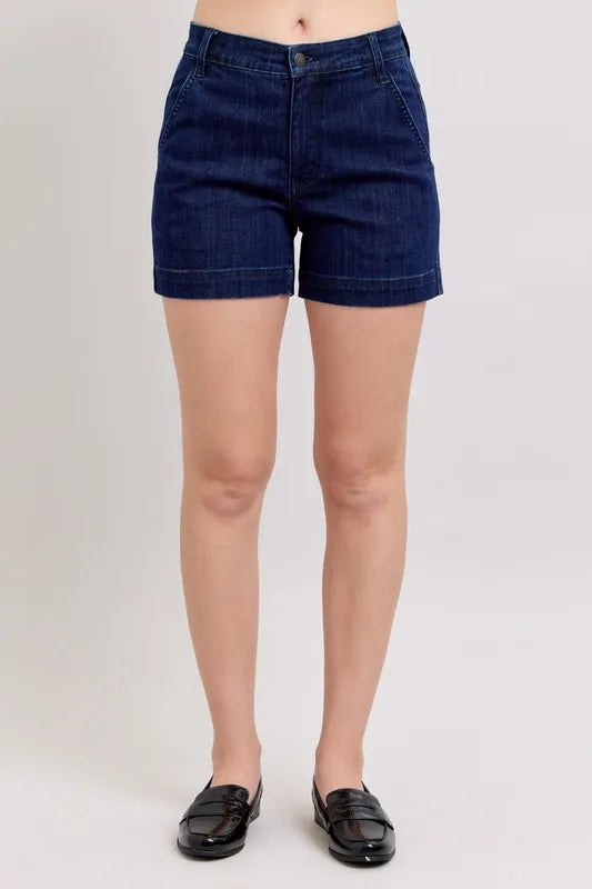 Southern Shores Plus Size High Waist Denim Shorts