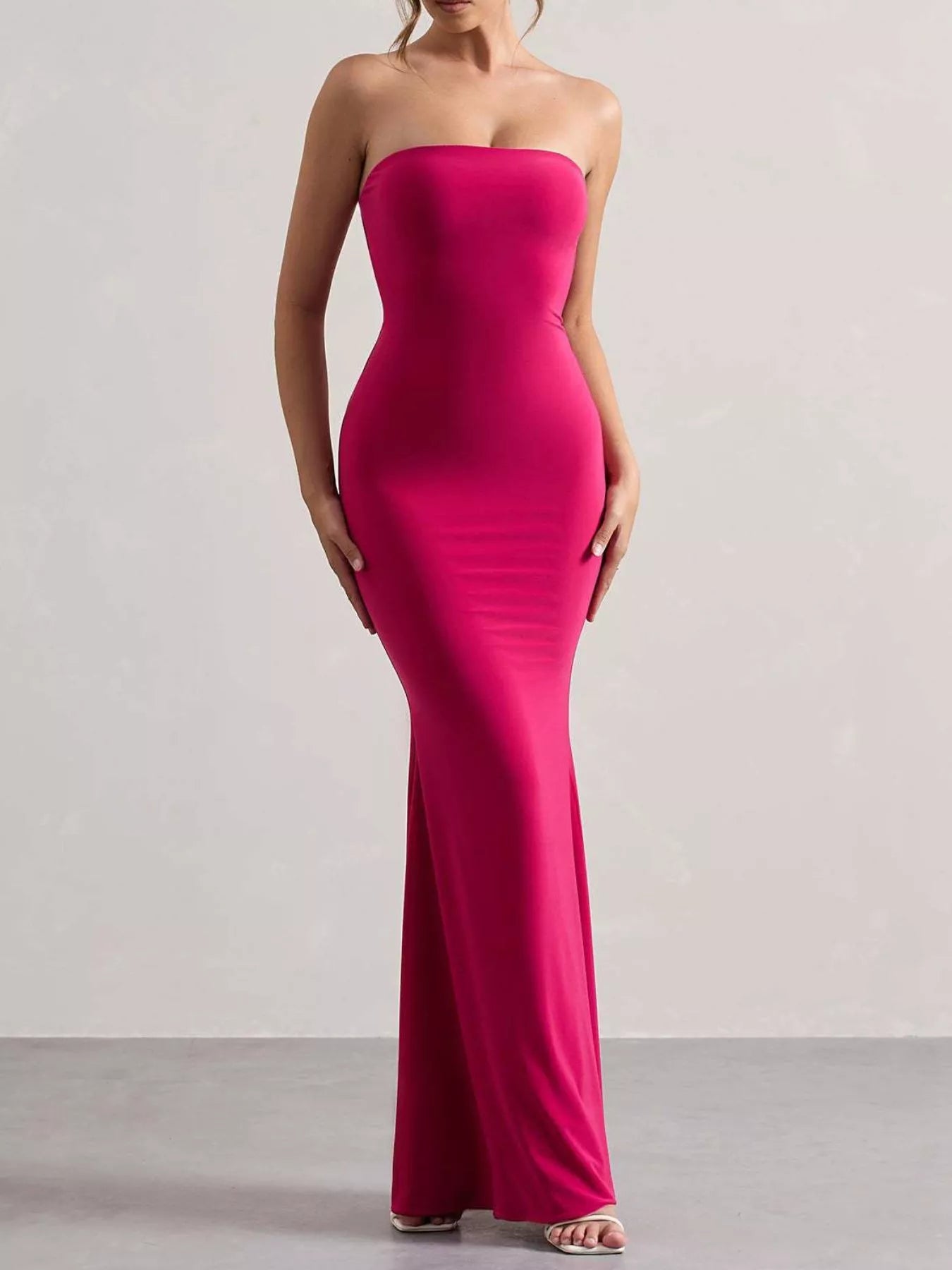 Tube Bodycon Maxi Dress With Split Silhouette