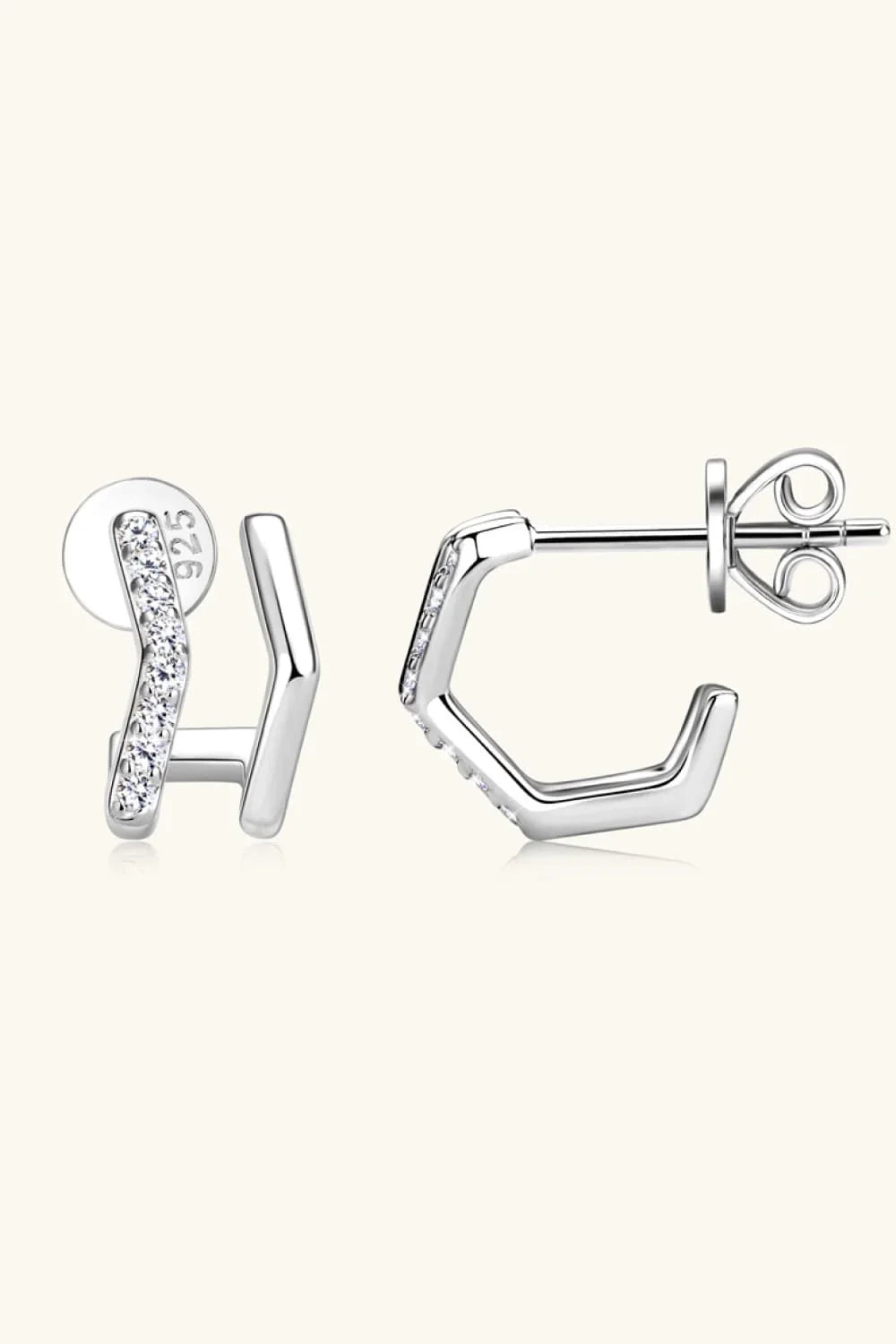 Minimalist Moissanite Sterling Silver Earrings - Southern Shores Clothing