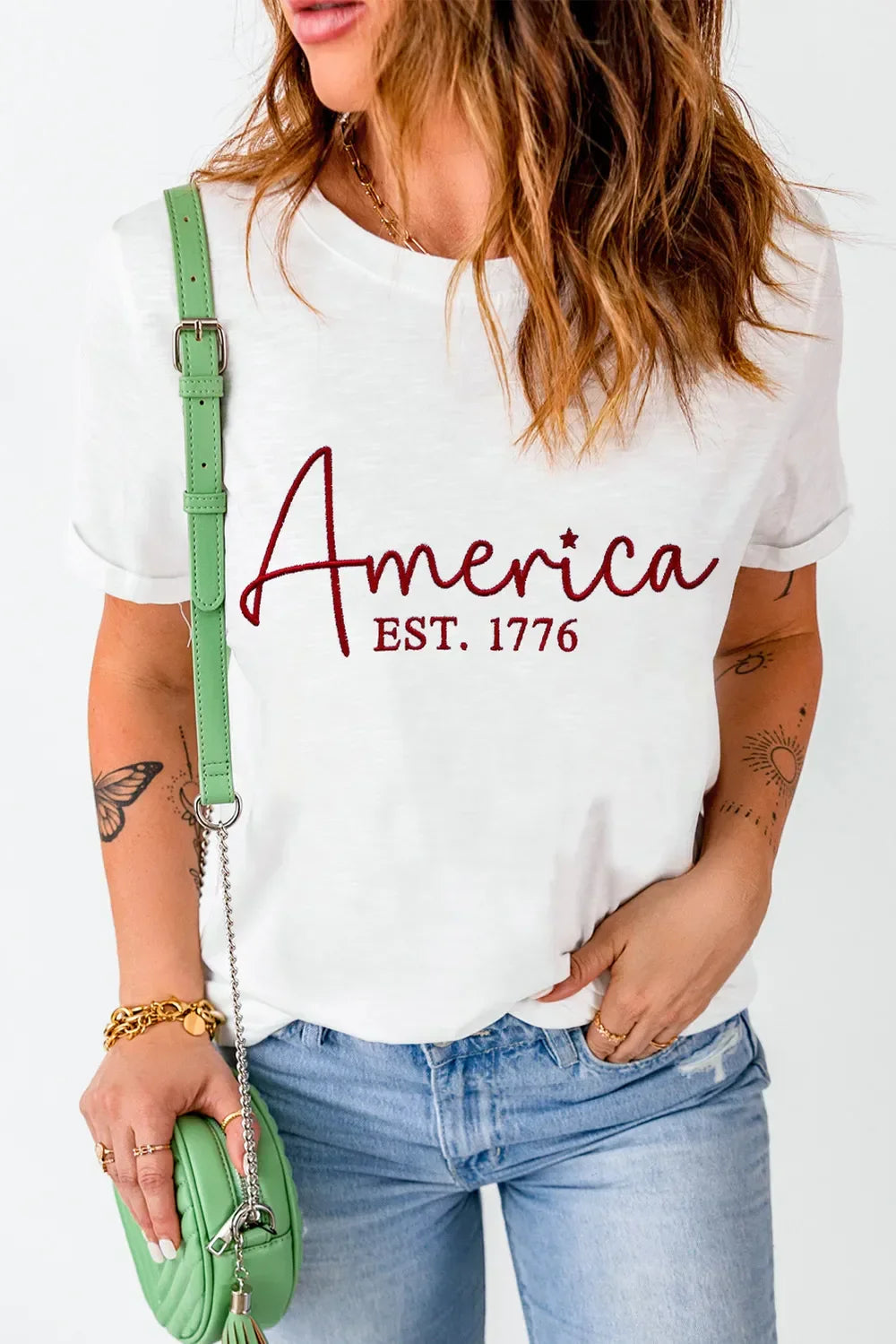 Letter Graphic Round Neck Short Sleeve T Shirt - Southern Shores Clothing