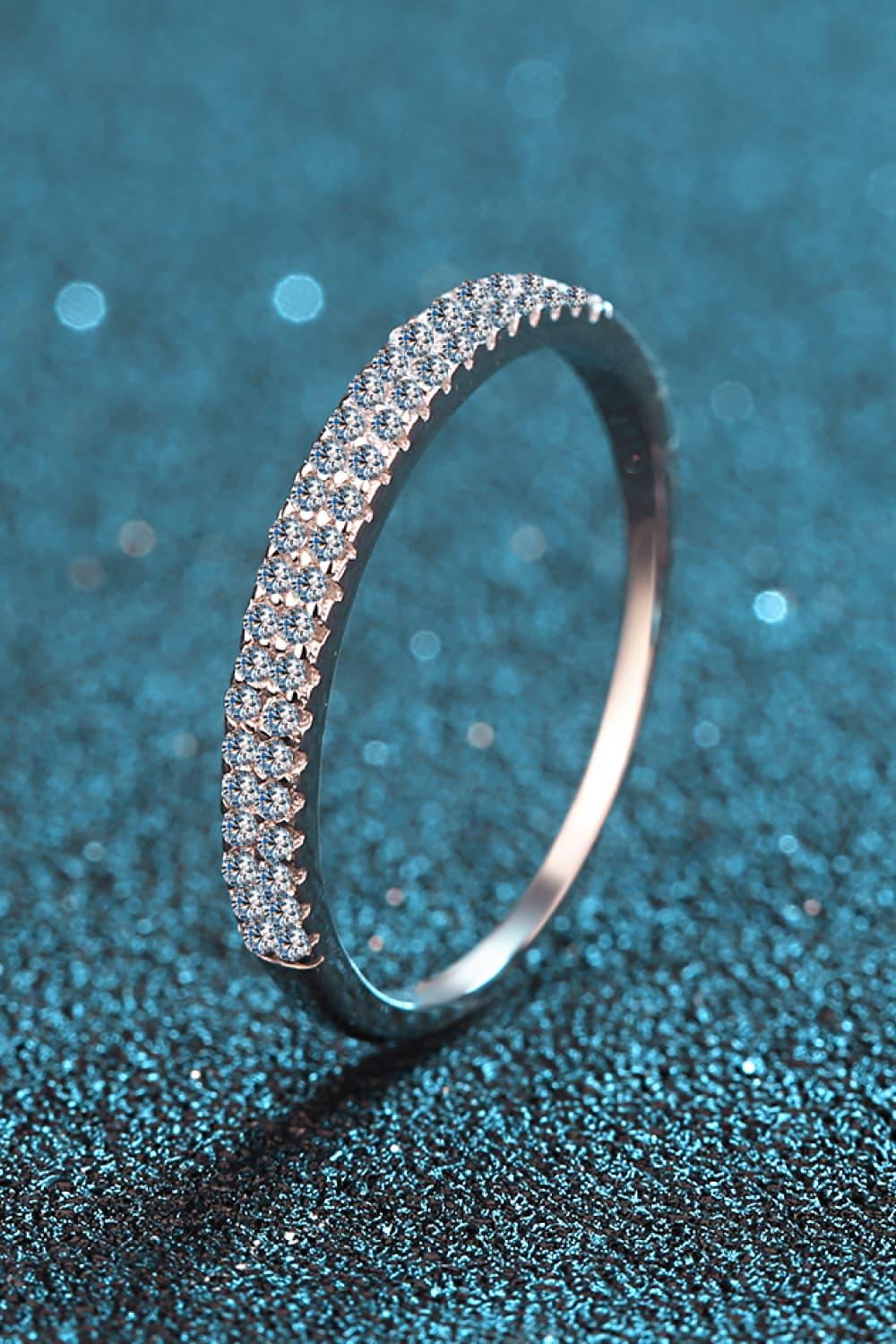 Minimalist Moissanite Sterling Silver Half-Eternity Ring - Southern Shores Clothing