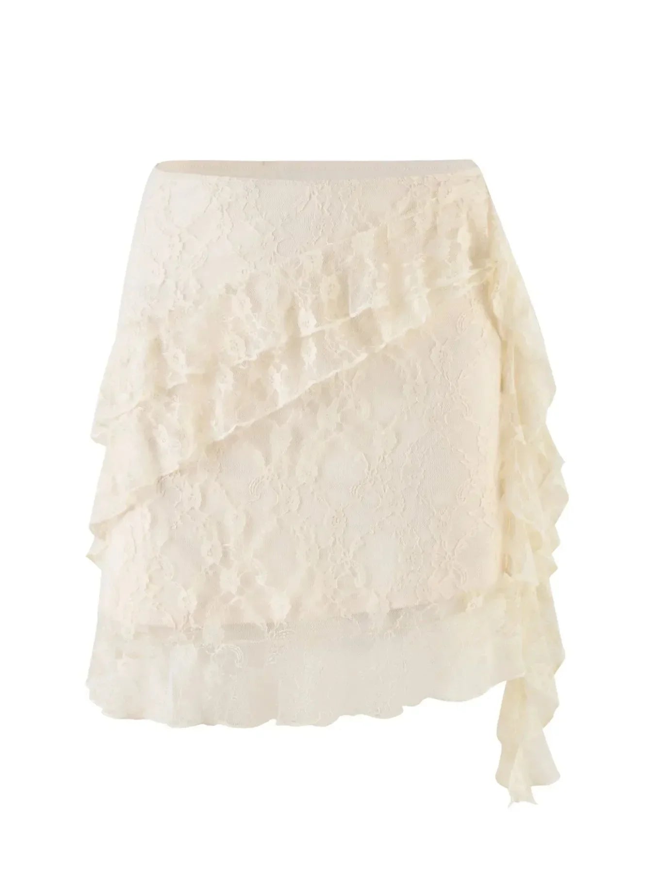 Delicate Lace Ruffle Mini Skirt Lightweight Design - Southern Shores Clothing