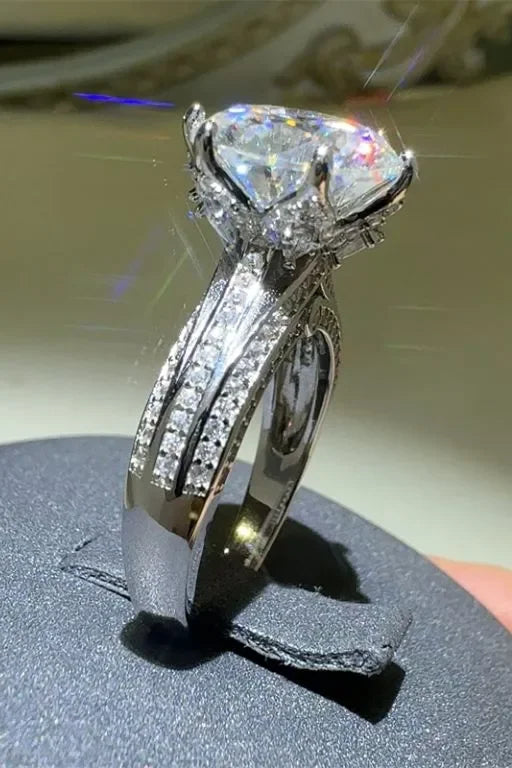 5 Carat Moissanite Sterling Silver Ring Coastal Style - Southern Shores Clothing