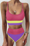 Block Spaghetti Strap Two-Piece Swim Set - Southern Shores Clothing