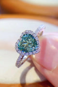 1 Carat Moissanite Heart Ring With Sterling Silver Plating - Southern Shores Clothing