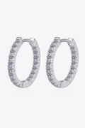 Minimalist Moissanite Sterling Silver Huggie Earrings - Southern Shores Clothing