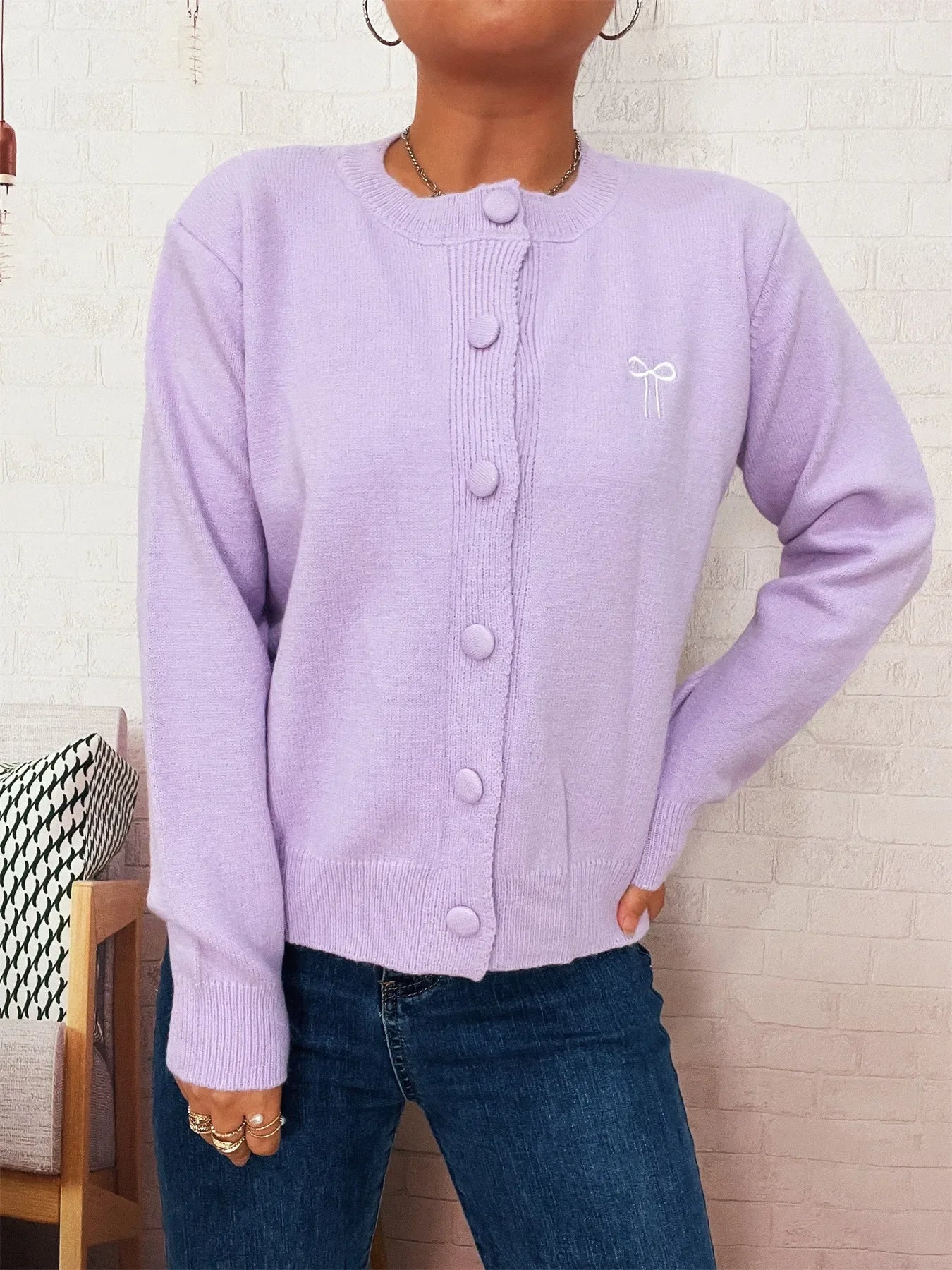 Button Up Long Sleeve Cardigan Slightly Stretchy - Southern Shores Clothing