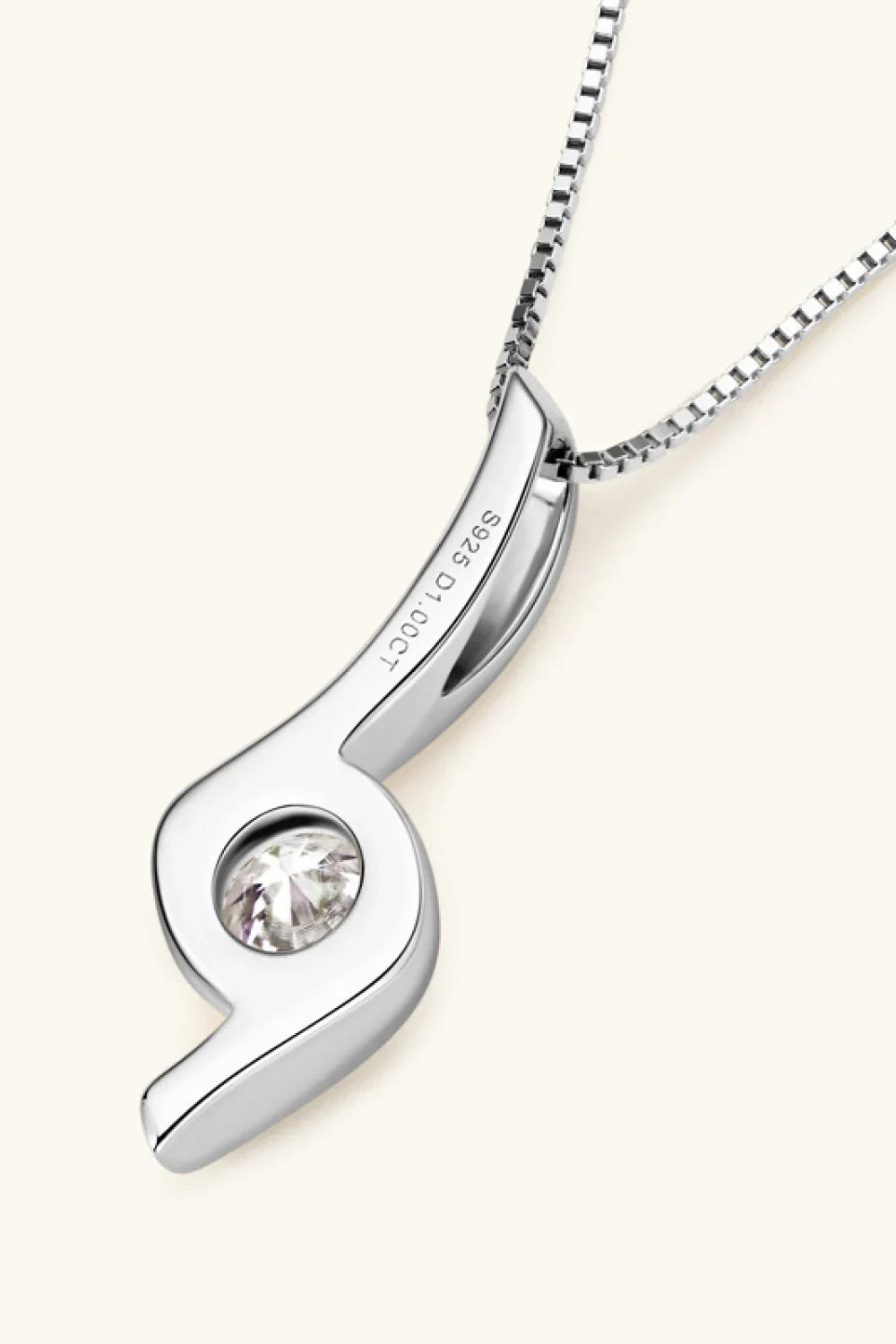Minimalist 1 Carat Moissanite Sterling Silver Necklace