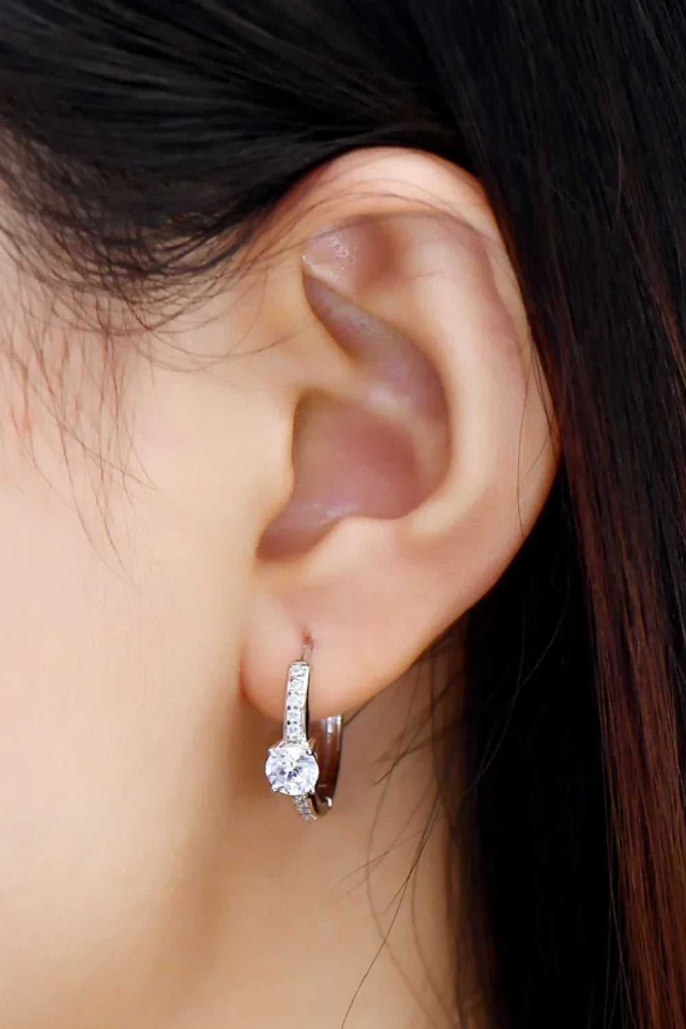 Minimalist Moissanite Platinum Plated Earrings - Southern Shores Clothing