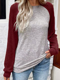 Color Block Raglan Long Sleeve T Shirt - Southern Shores Clothing
