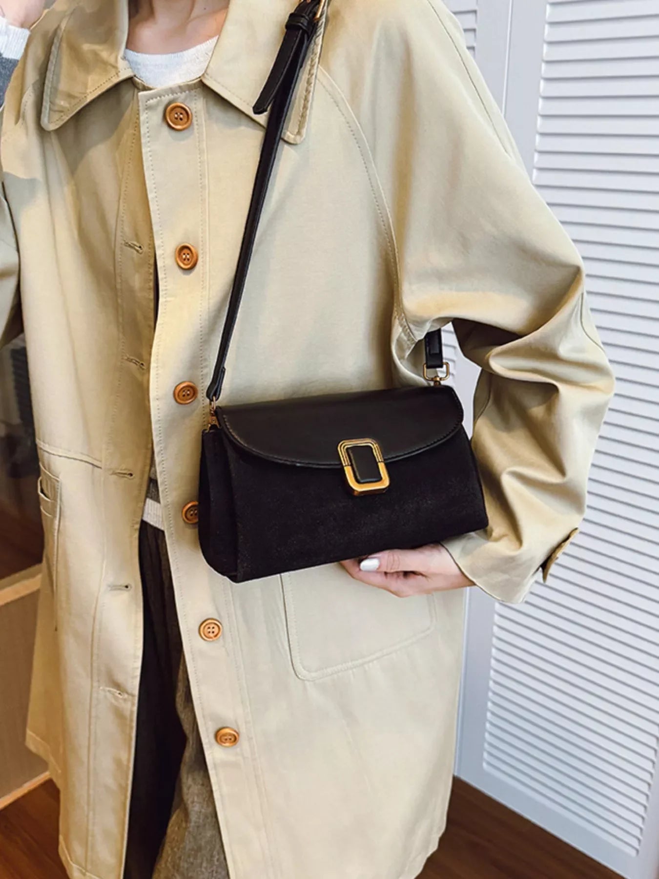 Buckle Flap Crossbody Bag With Secure Strap - Southern Shores Clothing