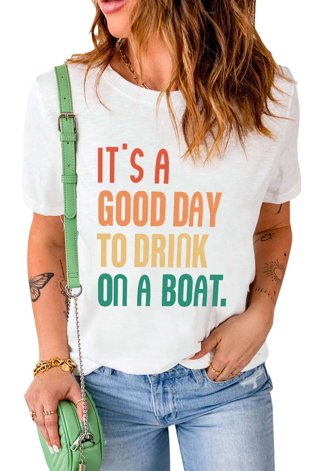 Casual Graphic T Shirt With Boat Design And Stretch Fabric - Southern Shores Clothing