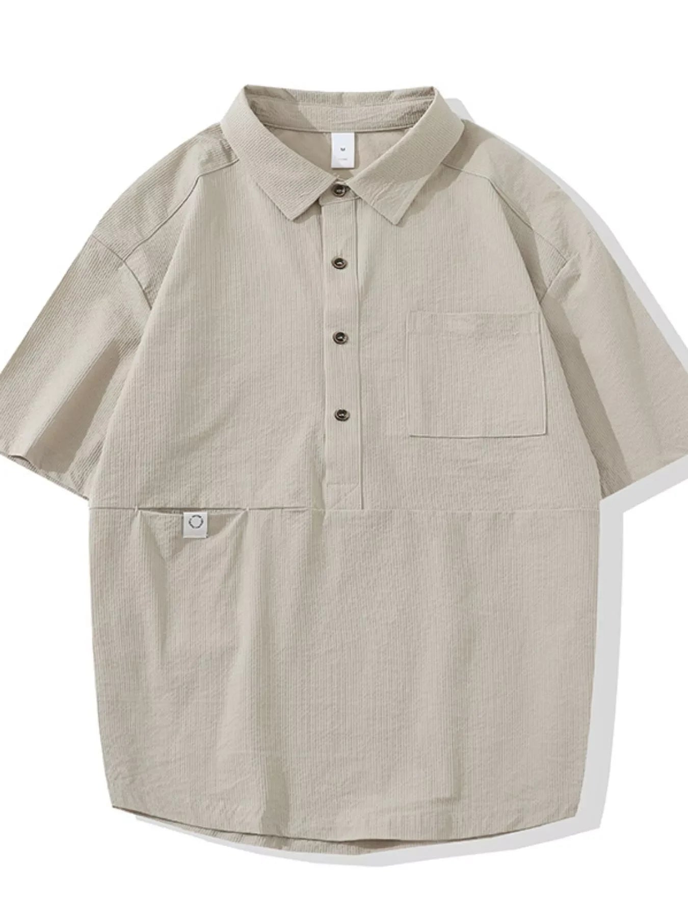 Plus Size Textured Short Sleeve Polo Shirt - Southern Shores Clothing