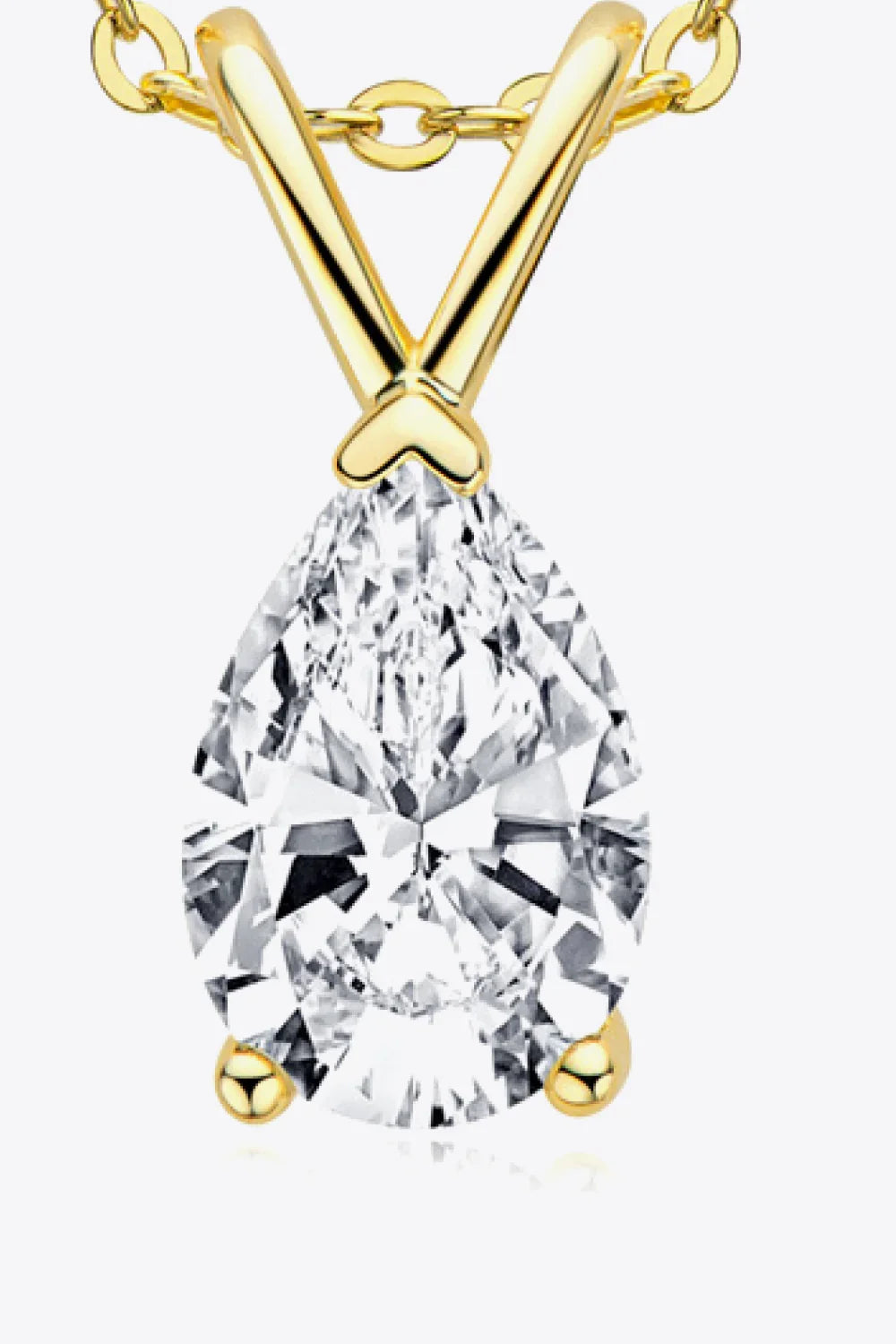 1.5 Carat Moissanite Teardrop Necklace Sterling Silver - Southern Shores Clothing