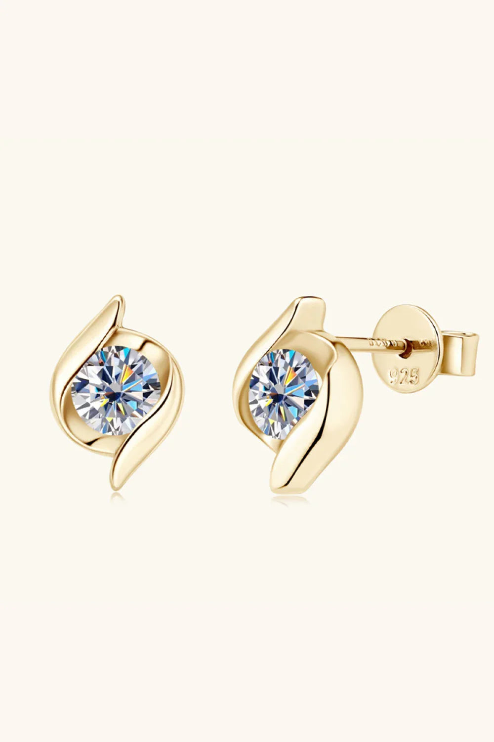 Minimalist Moissanite Sterling Silver 1 Carat Stud Earrings - Southern Shores Clothing